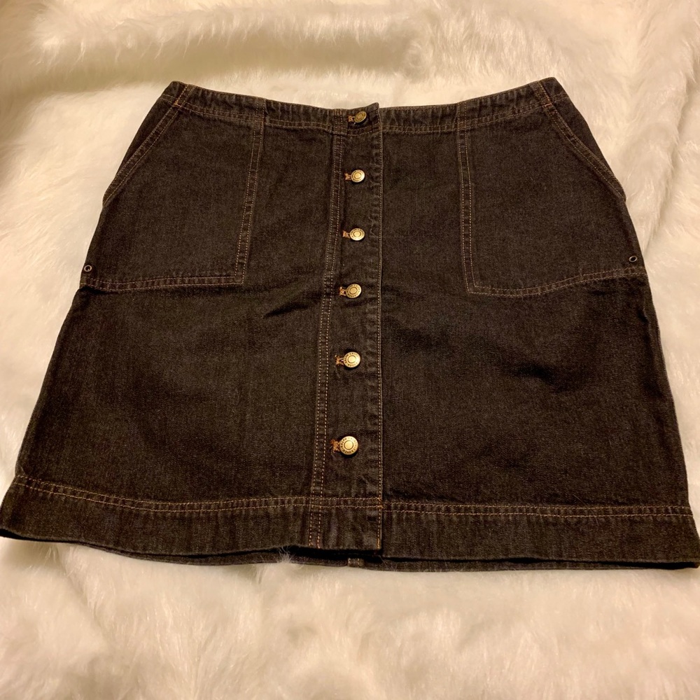 Lauren Jean CO Black Denim Mini Skirt